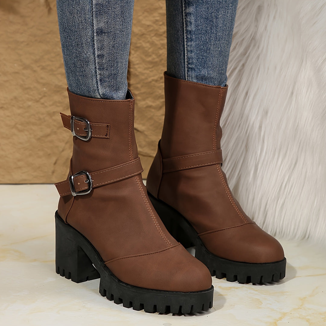 Stefanie | Modische Und Elegante Schnallen Stiefeletten