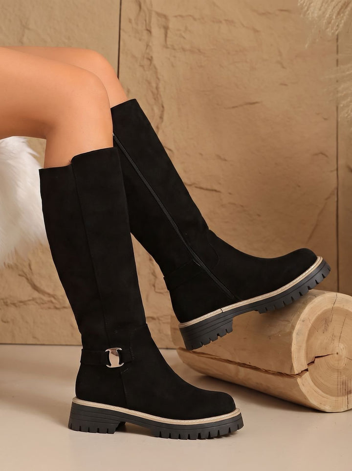 Evelyn | Kniehohe Stiefel mit Schnallendetail für Damen