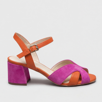 Marlene | Modern sandals with color-block design and block heel