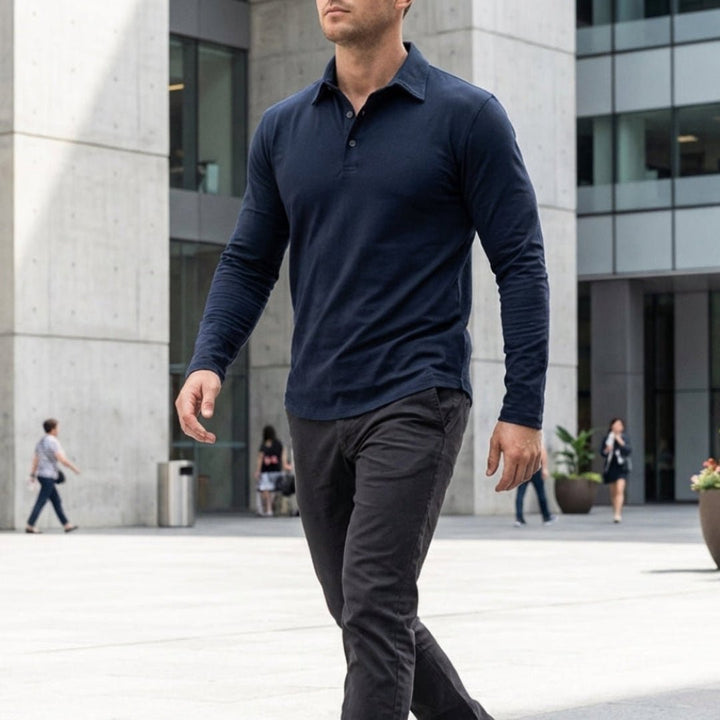 Andrei | Langarm Poloshirt – Casual Stil für Herren