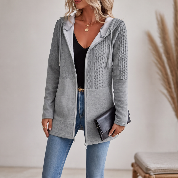 Wearbella | Cable-Knit Longline Zip-Up Hoodie – Bequemer Style für jeden Tag