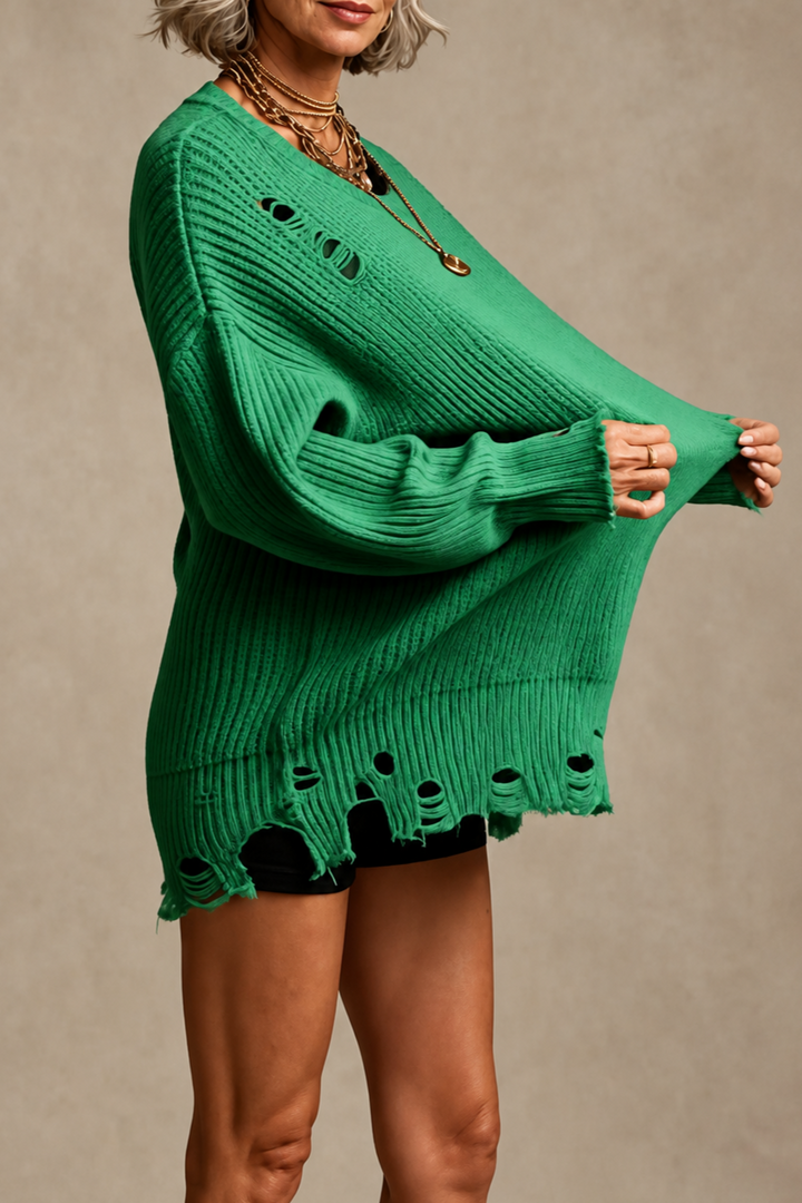 Wrenfield | Oversized Sweaterkleid mit Ladder Rips