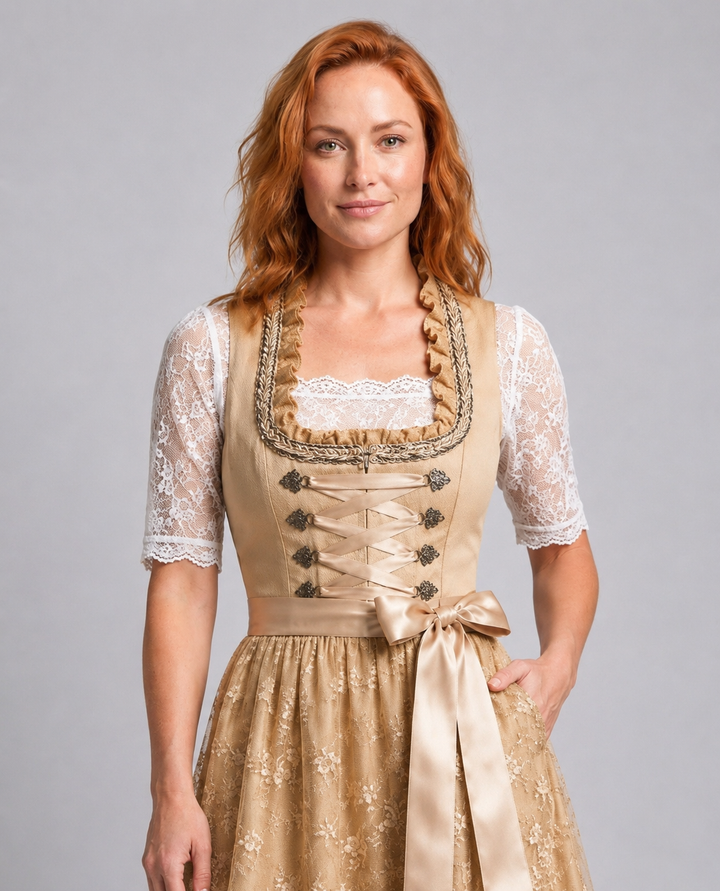 Theresa | Romantisches Oktoberfest Dirndlkleid Mit Spitzenbluse