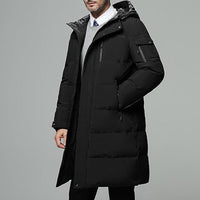 Matteo | Long men's puffer jacket with hood and modern cut
