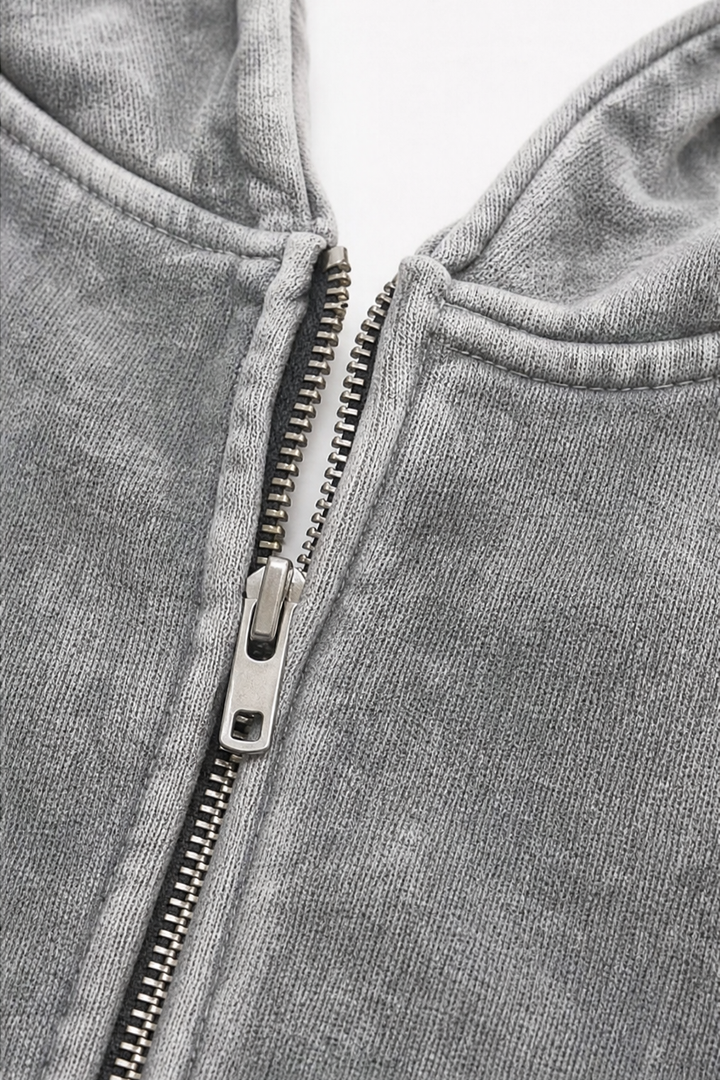 Rethread | Washed Relaxed Zip-Up Hoodie – Bequeme Schnittform für Frauen