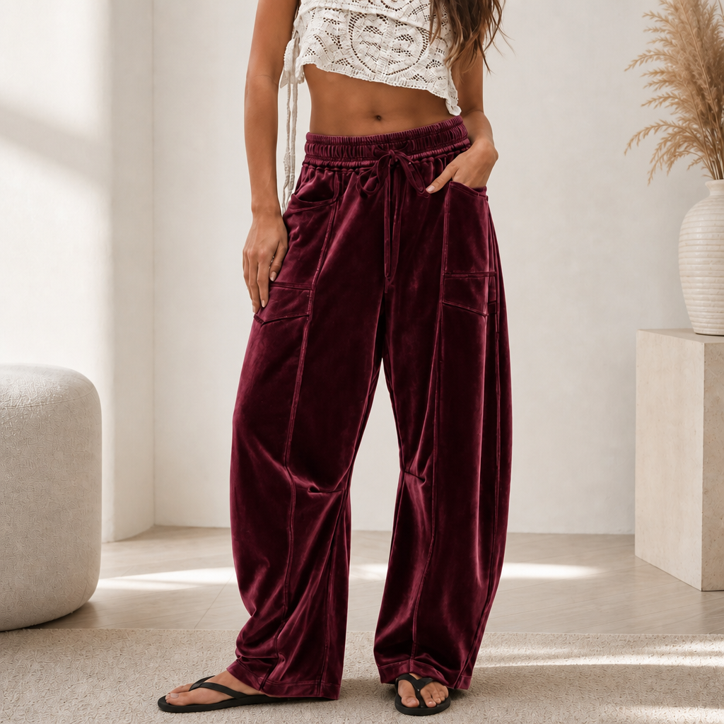 Draperie | Weite Corduroy-Hosen mit Kordelzug für Damen