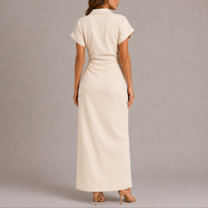 Theresa | Herbst-Hochzeitskleid Mit Raffinierter Taillenraffung Und Knopfleiste