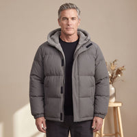 Leonard | Moderne Herren Pufferjacke Mit Fleece-Kapuze Für Kalte Wintertage