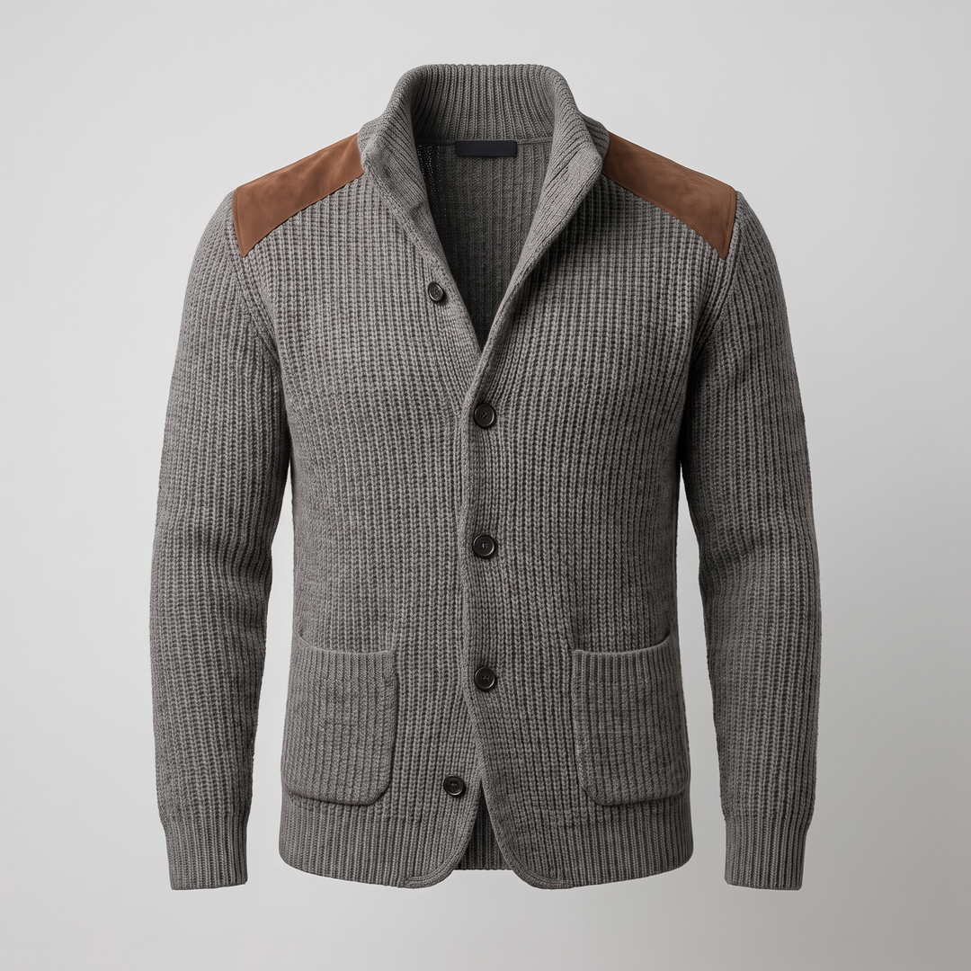 Davenport | Strickblazer mit Wildleder Akzenten