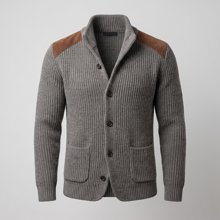 Davenport | Strickblazer mit Wildleder Akzenten