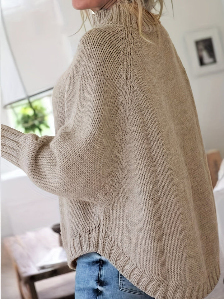 Corinna | Grober Rollkragen-Kabelstrickpullover für Frauen