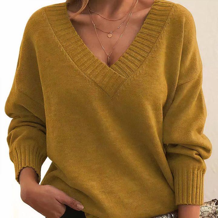 Rosie | Edler Damen V-Ausschnitt Strickpullover Mit Kaschmir-Mischung