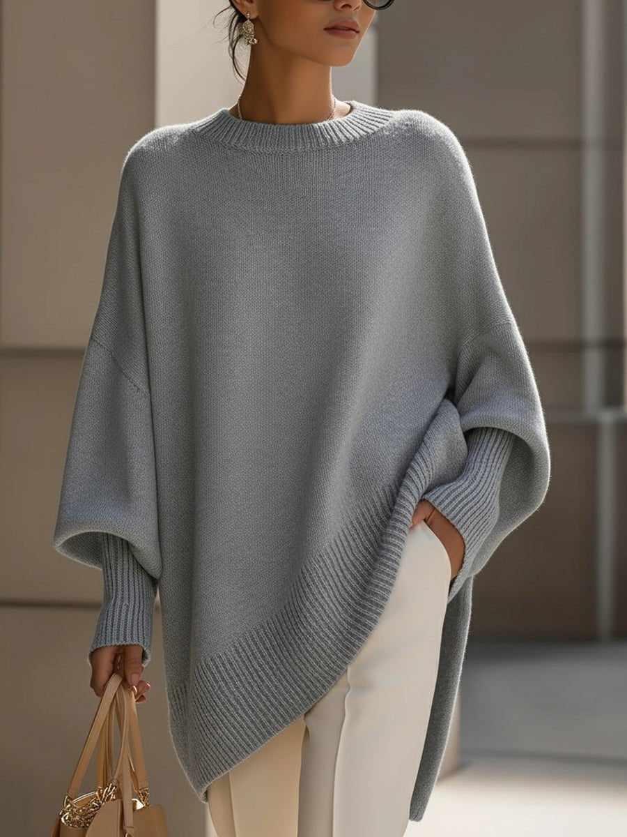 Hannah | Eleganter Oversized Damen Strickpullover Mit Fledermausärmeln