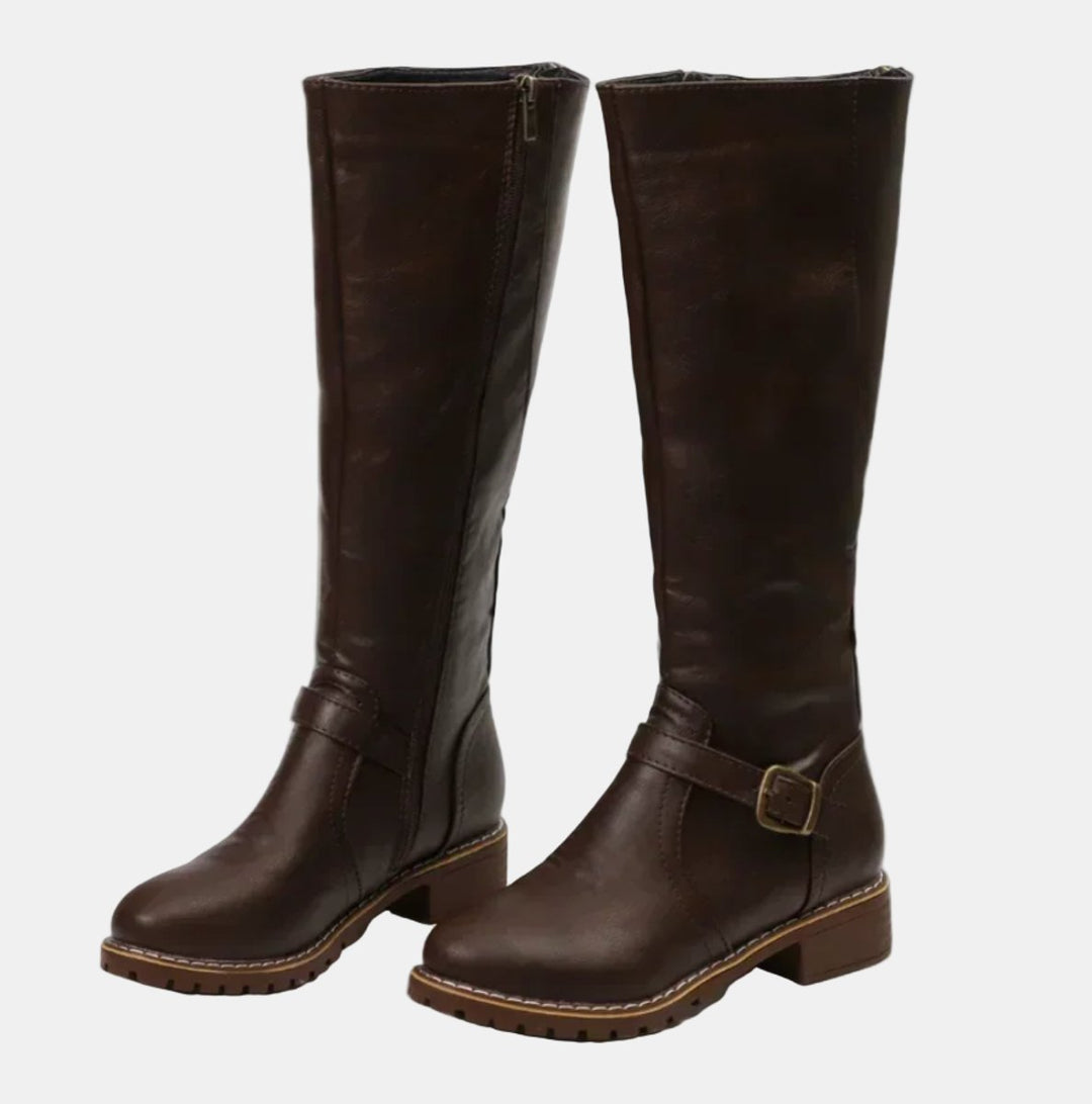 Giselle | Elegante kniehohe Reitstiefel mit Schnallendetails