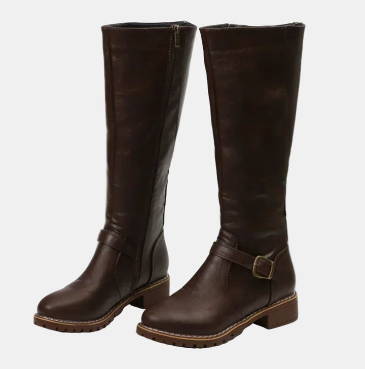 Giselle | Elegante kniehohe Reitstiefel mit Schnallendetails