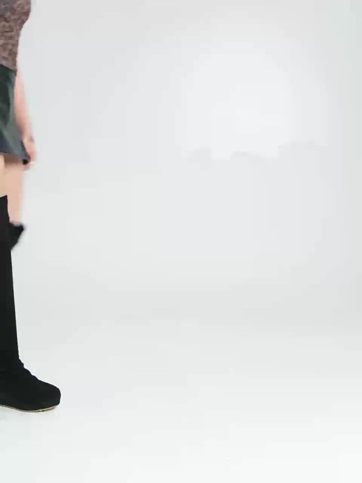Selene | Moderne kniehohe Stretchstiefel mit Keilsohle
