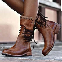 Penelope | Western-inspirierte Schnürstiefeletten mit Nieten