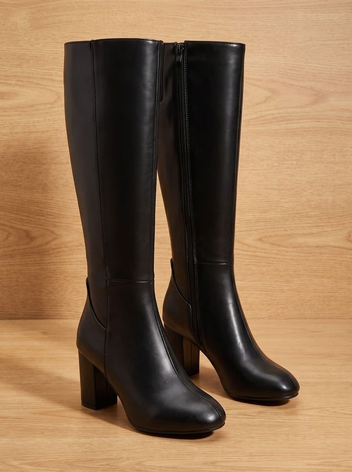 Camila | Kniehohe Stiefel – Blockabsatz mit seitlichem Reißverschluss für Frauen