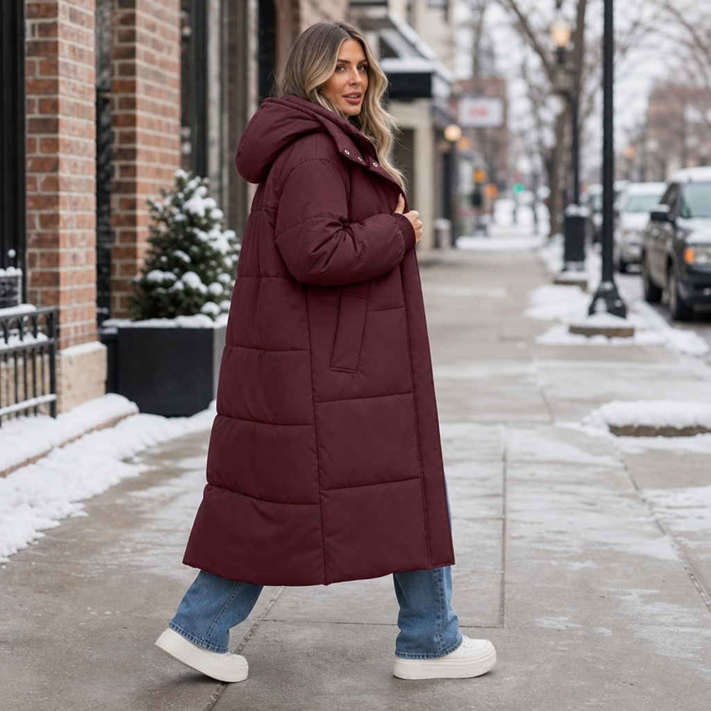 Wearbella | Long Hooded Puffer Coat – Eleganter Wintermantel für Frauen