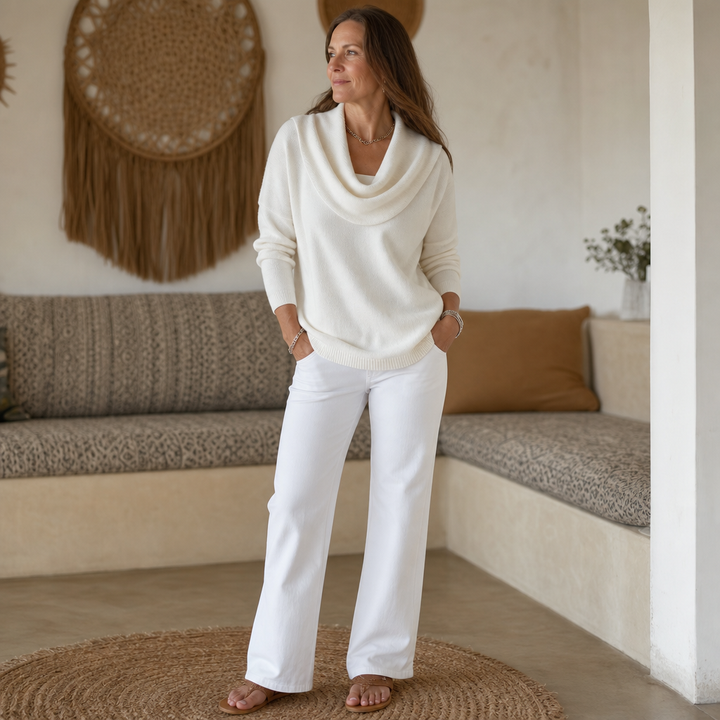 Draveline | Cowl Neck Drape Knit Sweater für Frauen