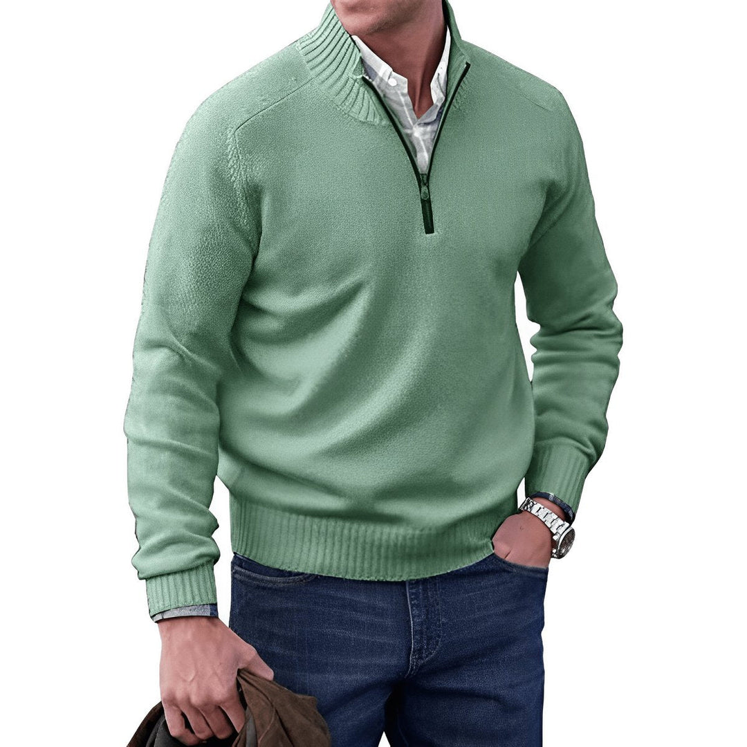 Owen | Eleganter Herren Strickpullover Mit Quarter-Zip