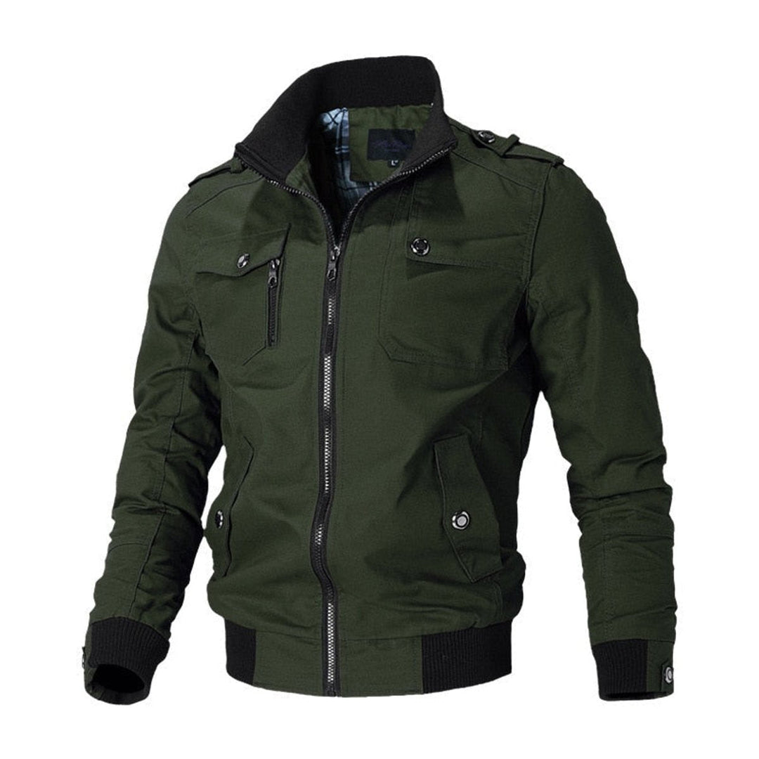 Simon | Militärische Herren-Bomberjacke Mit Funktionalem Utility-Stil