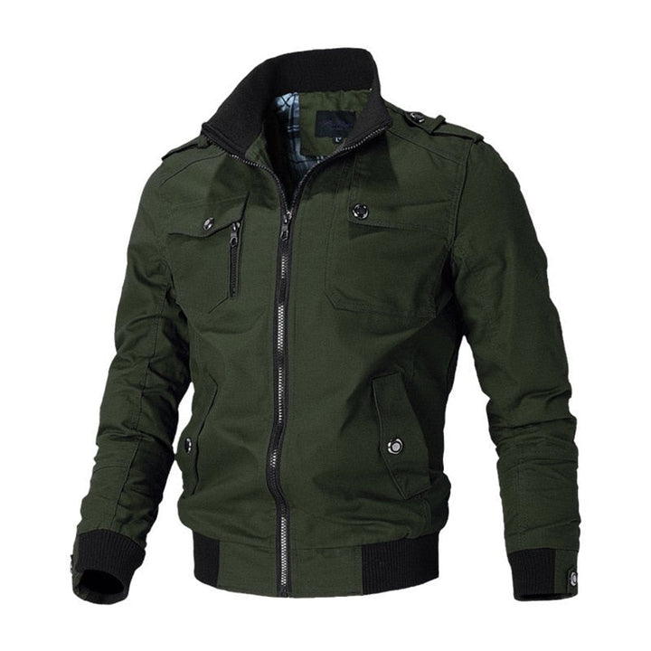 Simon | Militärische Herren-Bomberjacke Mit Funktionalem Utility-Stil