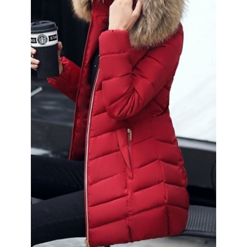 Gwendolyn | Winter Parka mit Kapuze – Eleganter, Gequilteter Style