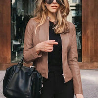 Marlene | Figurbetonte Lederjacke im Eleganten Cropped-Stil