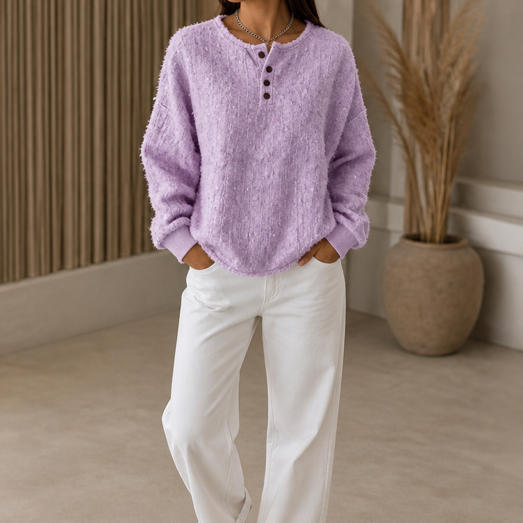 Marlwick | Chunky Knit Sweater – Stilvoller Henley-Look für Frauen