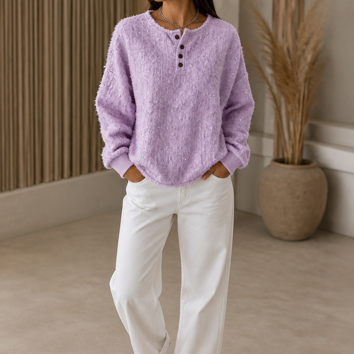 Marlwick | Chunky Knit Sweater – Stilvoller Henley-Look für Frauen