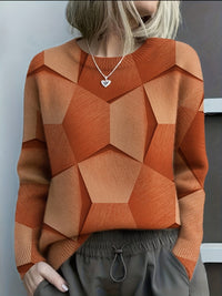 Helena | Modern Women's Knitted Sweater with Geometric Pattern