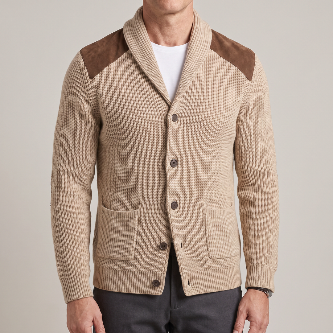 Davenport | Strickblazer mit Wildleder Akzenten