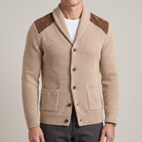 Leon | Eleganter Strickblazer Mit Edlen Wildlederdetails