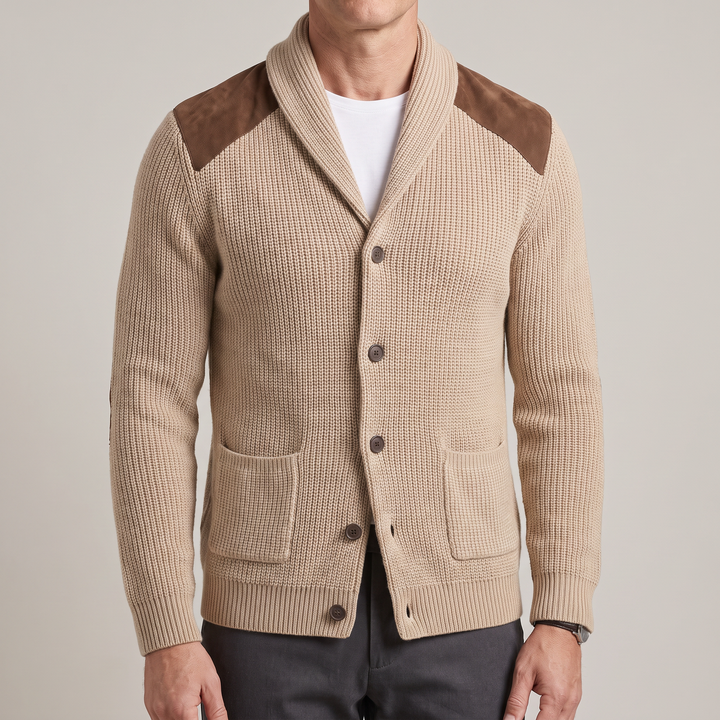 Davenport | Strickblazer mit Wildleder Akzenten