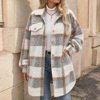 Marlene | Plaid coat with soft sherpa lining and classic style
