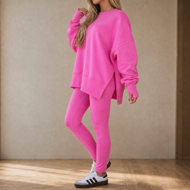 Graceful | Side-Slit Sweatshirt und Leggings Set für Frauen