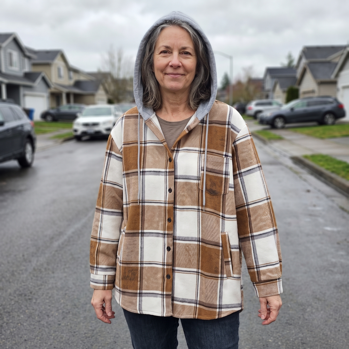 Glenna | Highland Plaid Hooded Coat – Modischer Komfort für Frauen