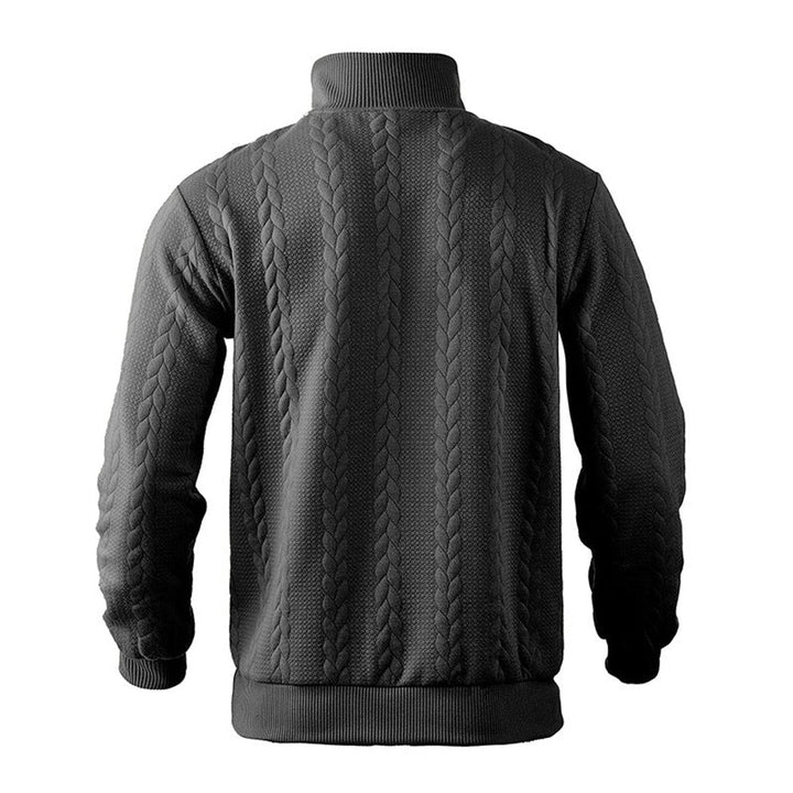 Julian | Klassischer Herren Zopfstrickpullover Mit Quarter-Zip