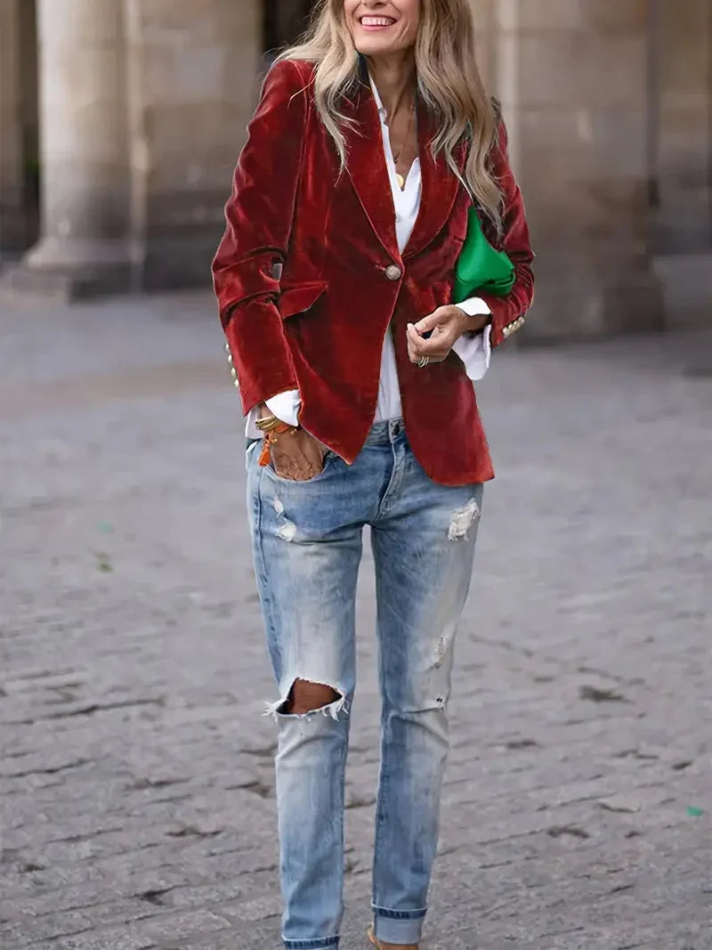 Sophie | Luxuriöser Und Eleganter Samt-Blazer