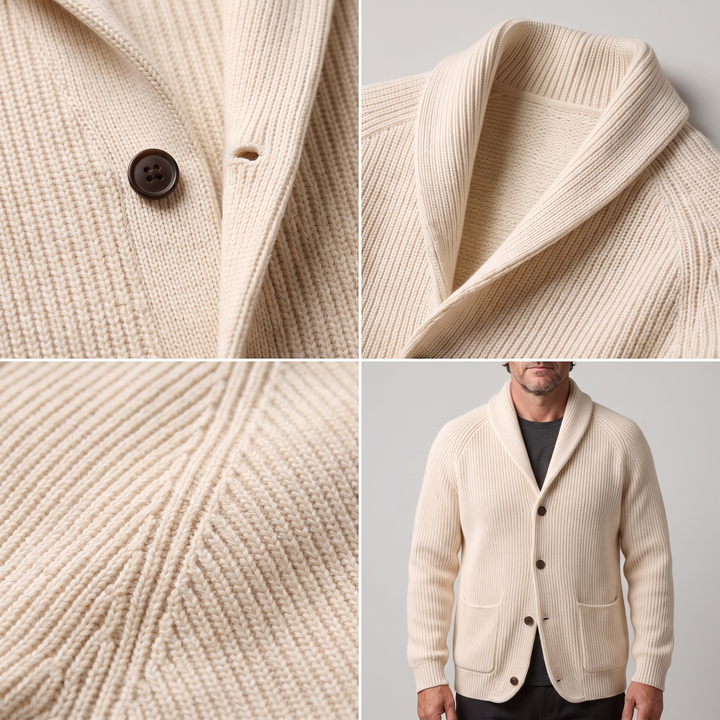 Ribbed | Ribbed Knit Blazer – Elegantes design für Männer