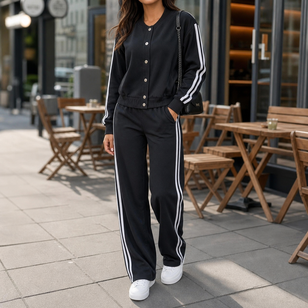 Wearbella | High-Waisted Wide-Leg Tracksuit Set – Komfortabel und Poliert
