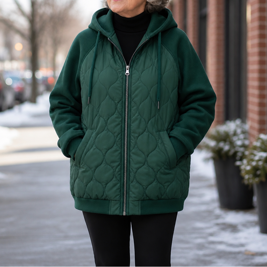 Wearbella | Spliced Quilted Hooded Puffer Jacket – Bequeme warme Jacke für kalte Tage
