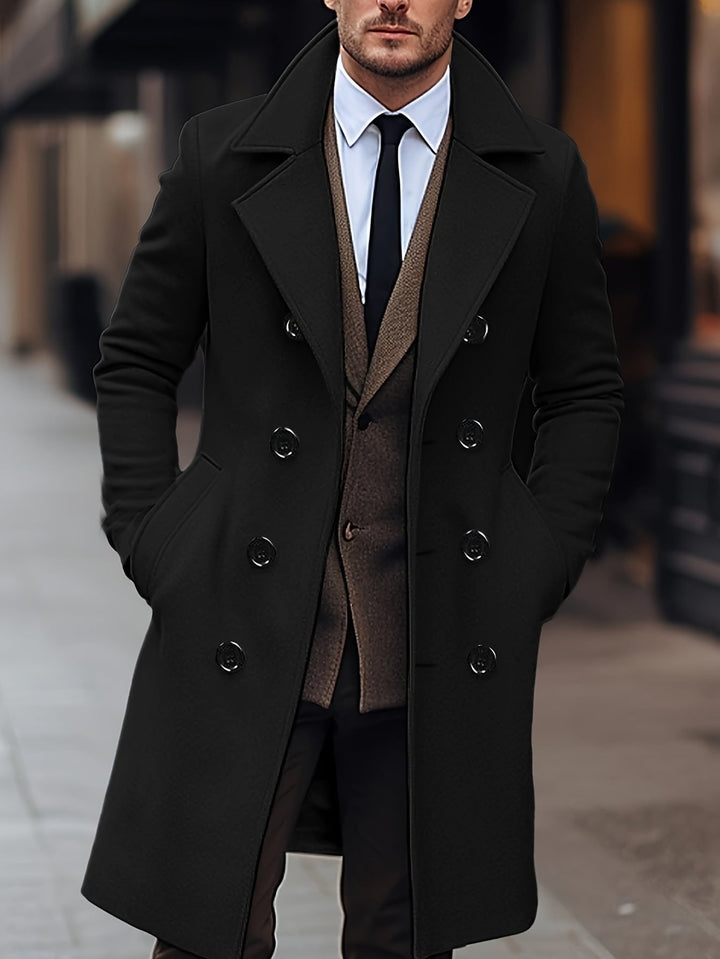 Clark | Double-Breasted Overcoat – Timeless Tailored Style for Men