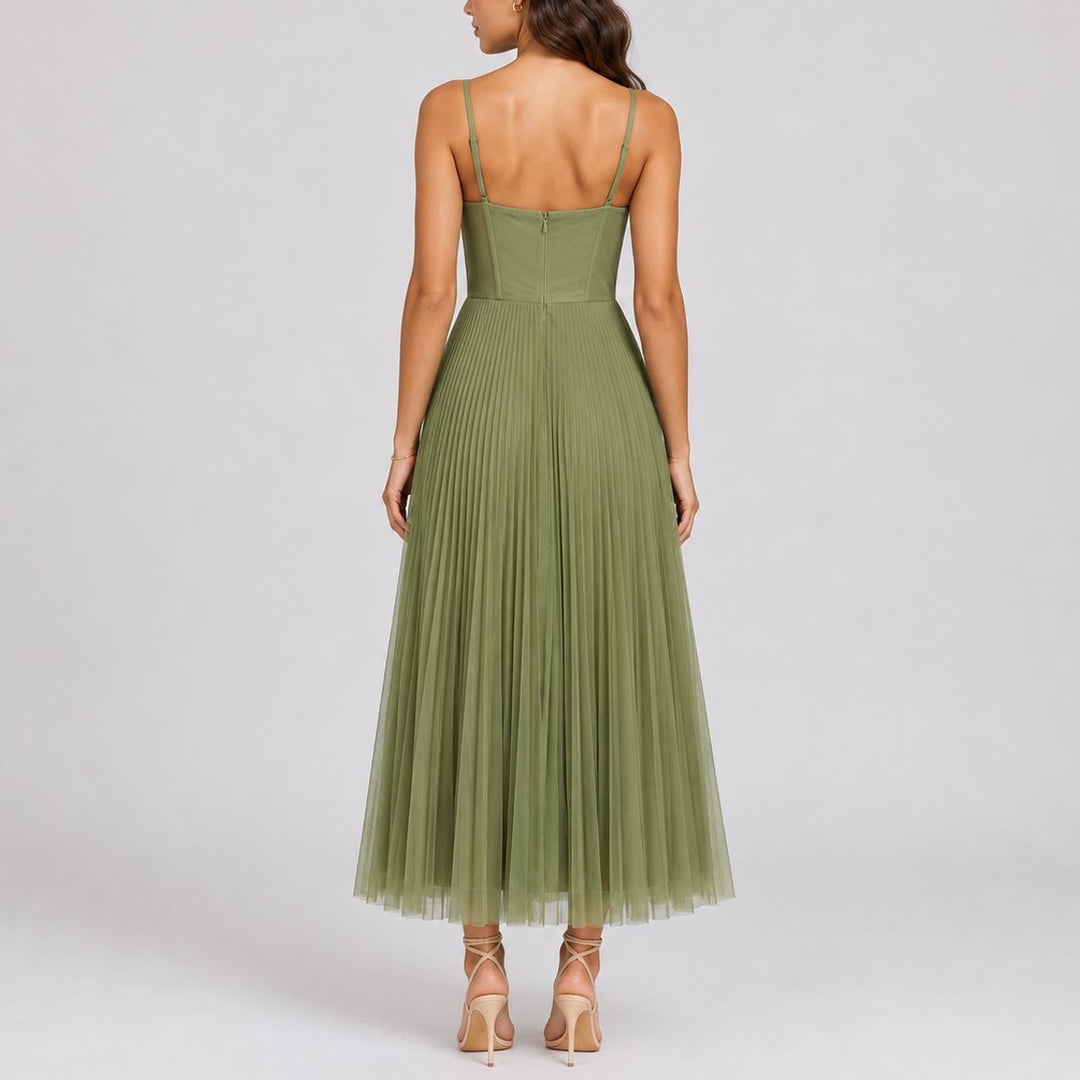 Valentina | Romantisches Herbst-Hochzeitskleid Mit Plissee-Tüll Und Midi-Schnitt