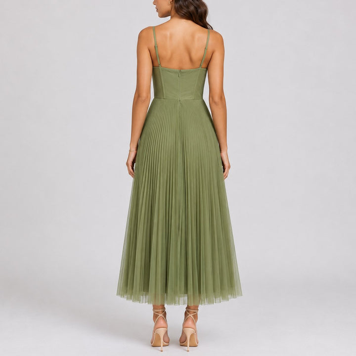 Valentina | Romantisches Herbst-Hochzeitskleid Mit Plissee-Tüll Und Midi-Schnitt