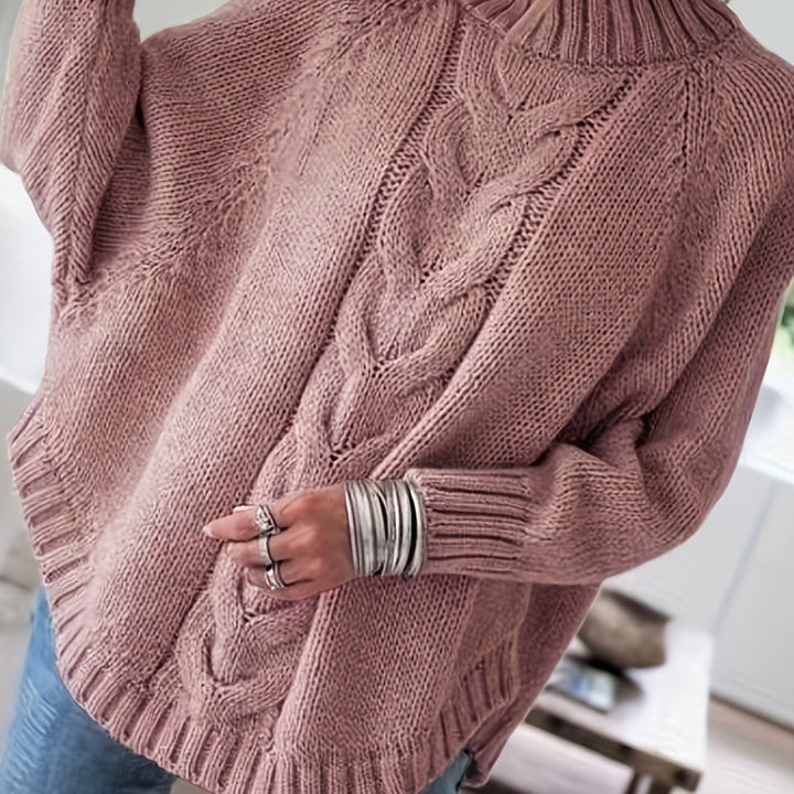 Corinna | Grober Rollkragen-Kabelstrickpullover für Frauen