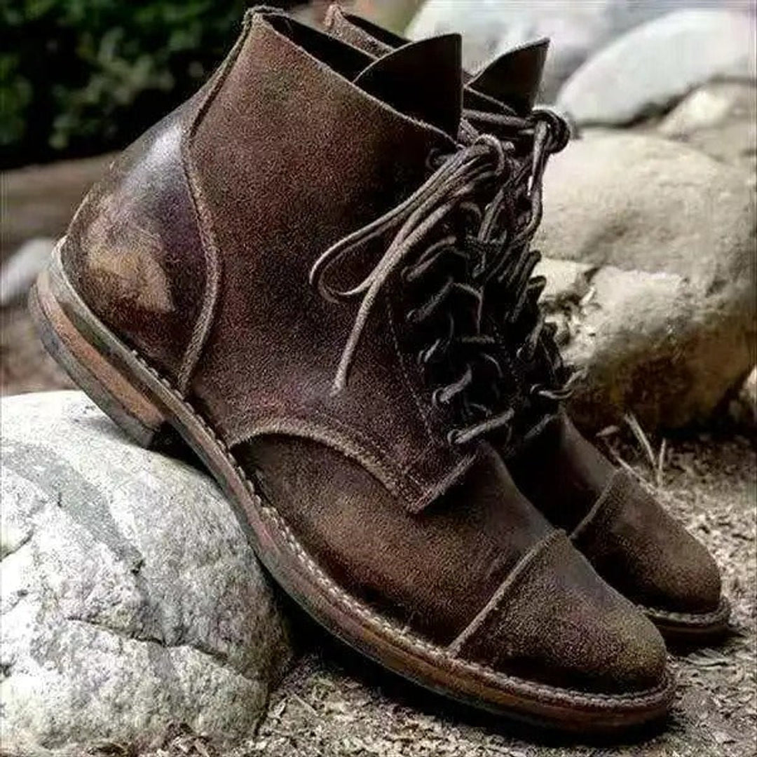 Oscar | Klassische Leder-Schnürstiefeletten mit Cap-Toe