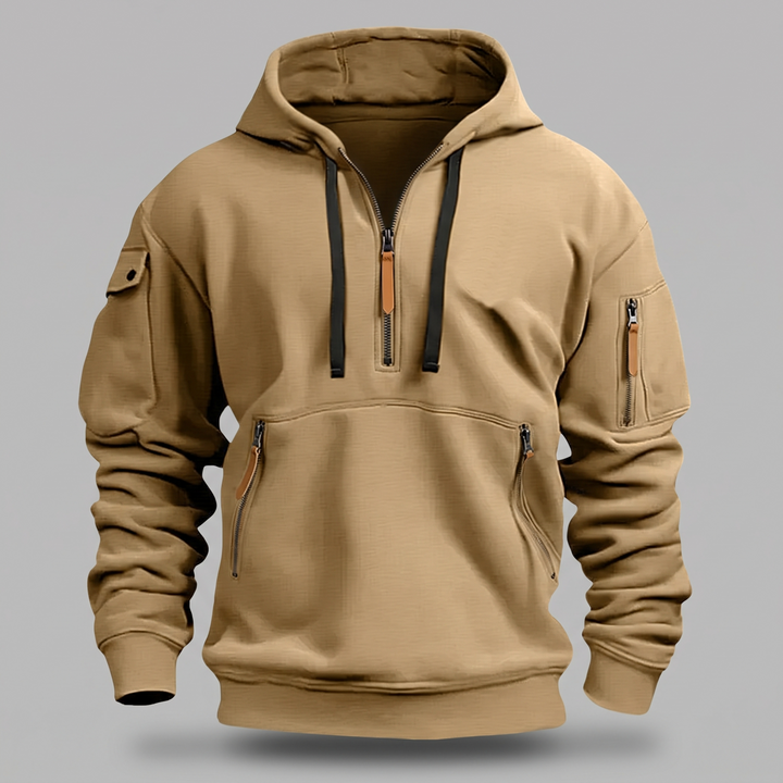 Zeno | Utility Hoodie – Praktischer Half-Zip Stil für Männer