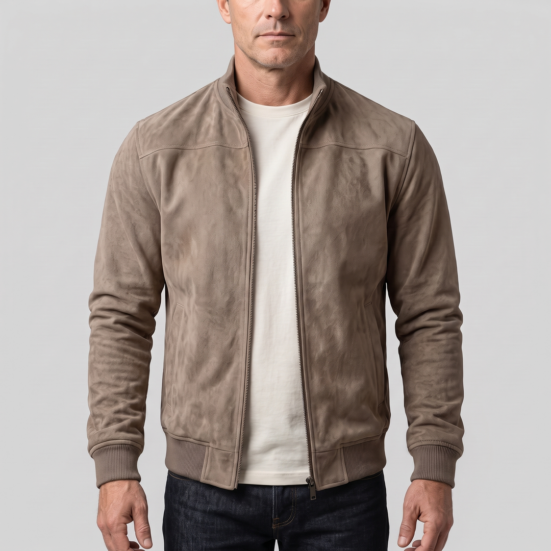 Classic | Suede Zip Bomber – Modern Look für Männer